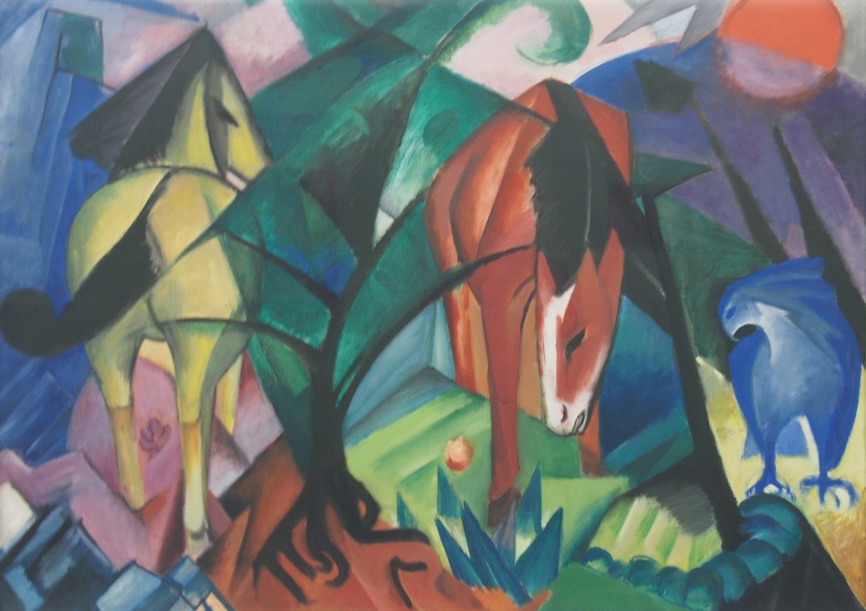 马和鹰 作者 弗朗兹·马克（Franz Marc）