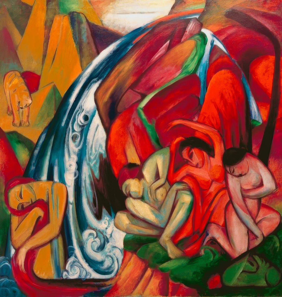 瀑布（瀑布下的妇女） 作者 弗朗兹·马克（Franz Marc）
