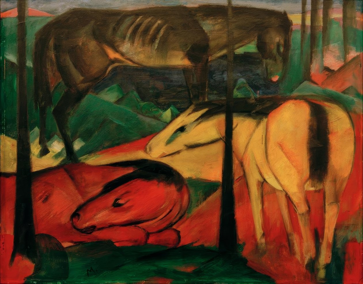 三匹马 作者 弗朗兹·马克（Franz Marc）