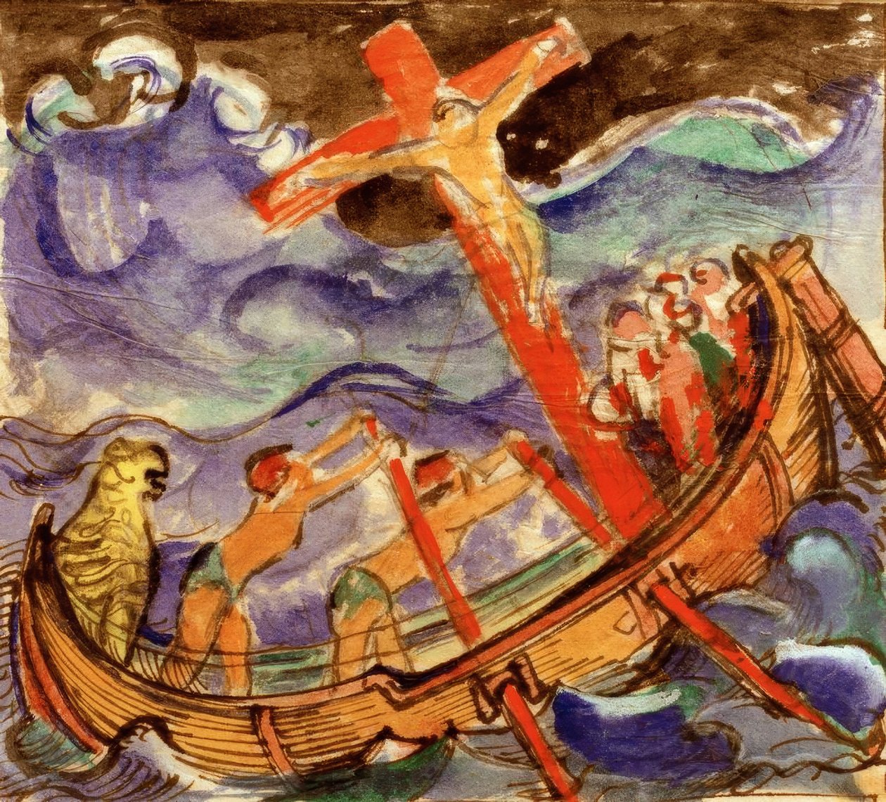 暴风雨中的巡洋舰 作者 弗朗兹·马克（Franz Marc）