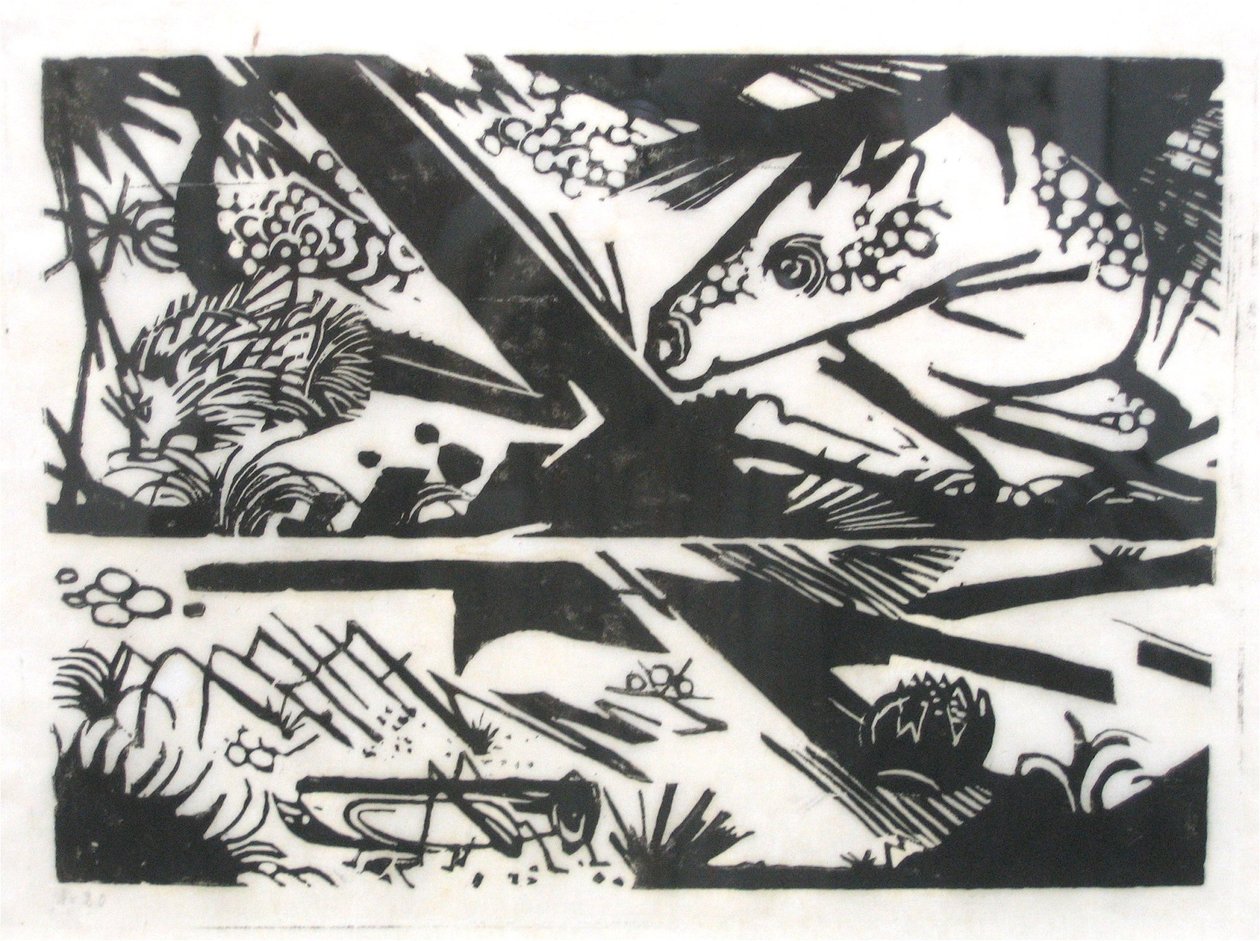 马和刺猬 作者 弗朗兹·马克（Franz Marc）