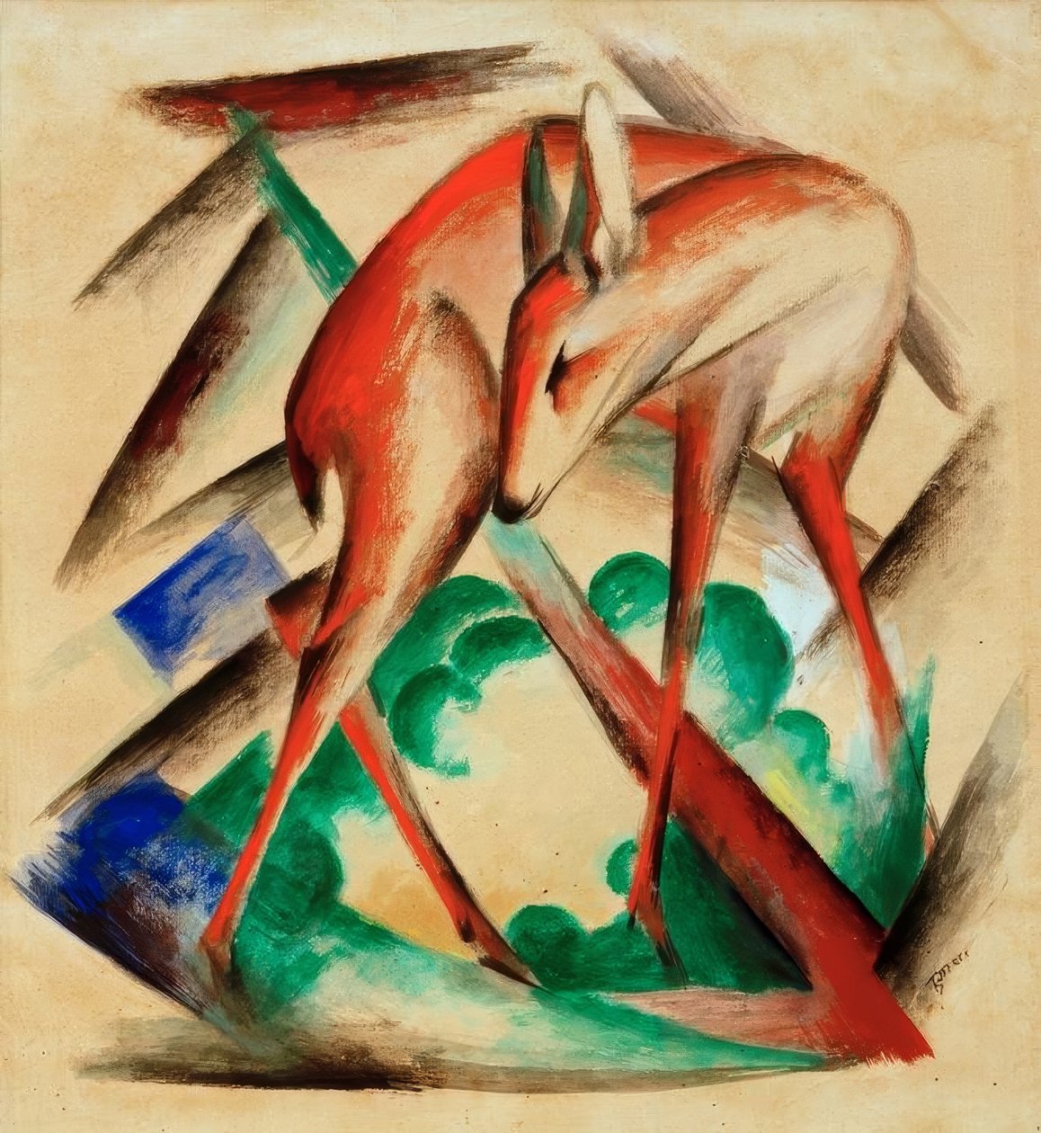e鹿（马鹿） 作者 弗朗兹·马克（Franz Marc）