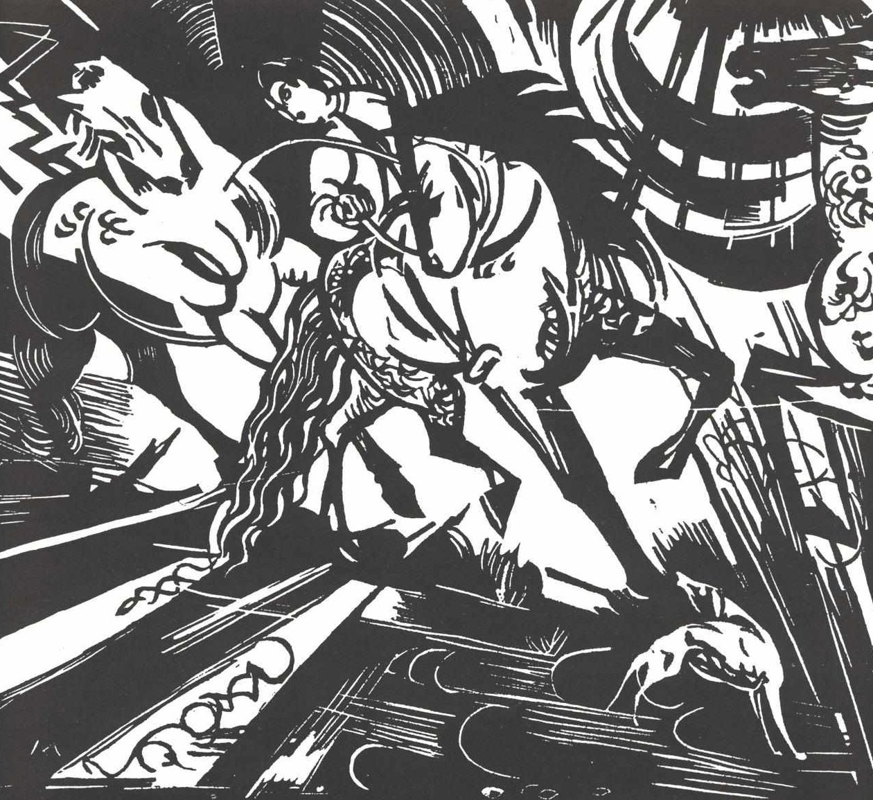 骑着学校到里丁格 作者 弗朗兹·马克（Franz Marc）