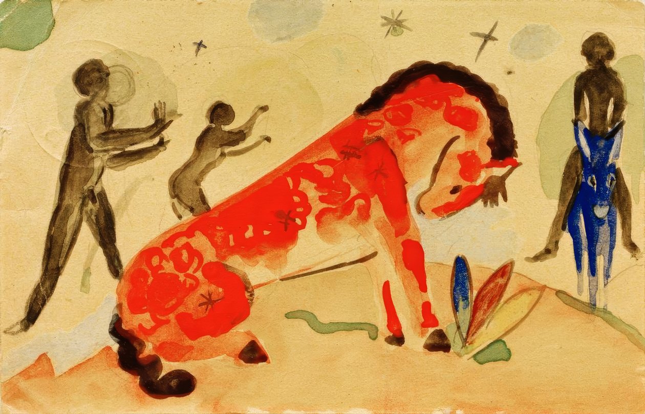 黑色数字红马 作者 弗朗兹·马克（Franz Marc）