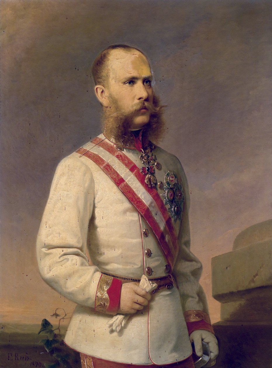 奥地利皇帝弗朗茨约瑟夫一世在制服与装饰 作者 弗朗兹·拉斯（Franz Russ the Younger）
