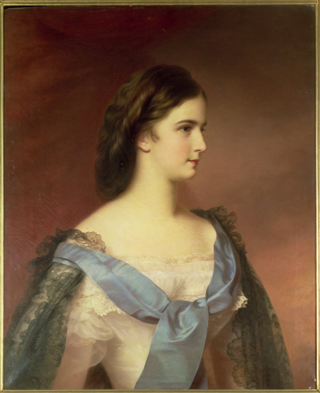 巴伐利亚女皇伊丽莎白（1837-98）作为一名年轻女子 作者 弗朗茨·施罗特伯格