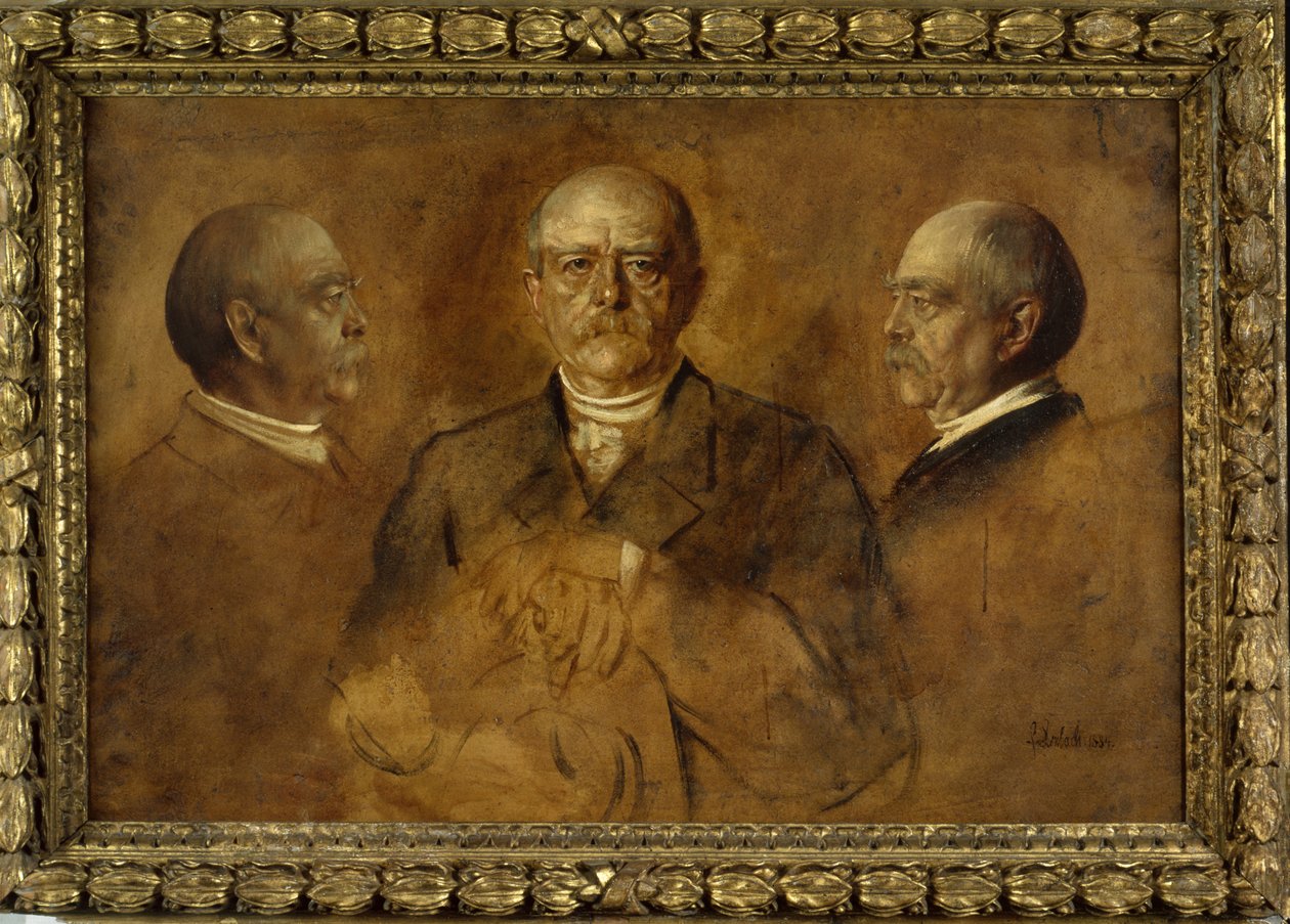 奥托·冯·俾斯麦王子，1884年（纸上油画） 作者 弗朗兹·塞拉夫·冯·伦巴赫