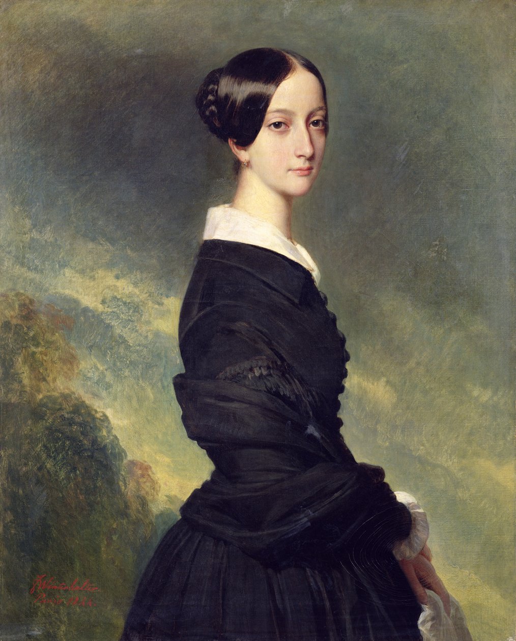 Francisca Caroline de Braganca（1824-98）1844年的肖像 作者 弗朗茨泽维尔温特哈尔特