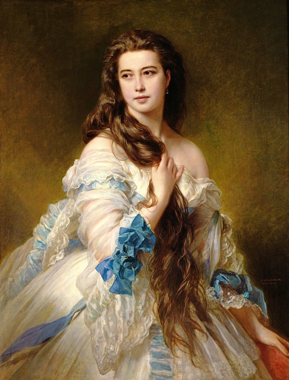 Rimsky-Korsakov女士的肖像（1833-78）Nee Varvara Dmitrievna Mergassov，1864 作者 弗朗茨泽维尔温特哈尔特