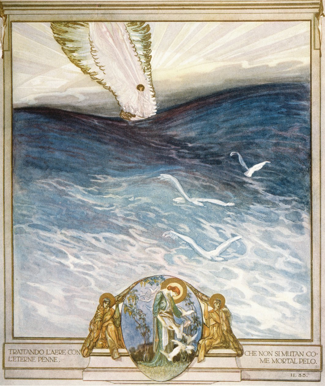 Dante&39;s&39;Divine Comedy&39;，Purgatory，Canto II的插图：1921年 作者 弗朗兹·冯·贝罗斯