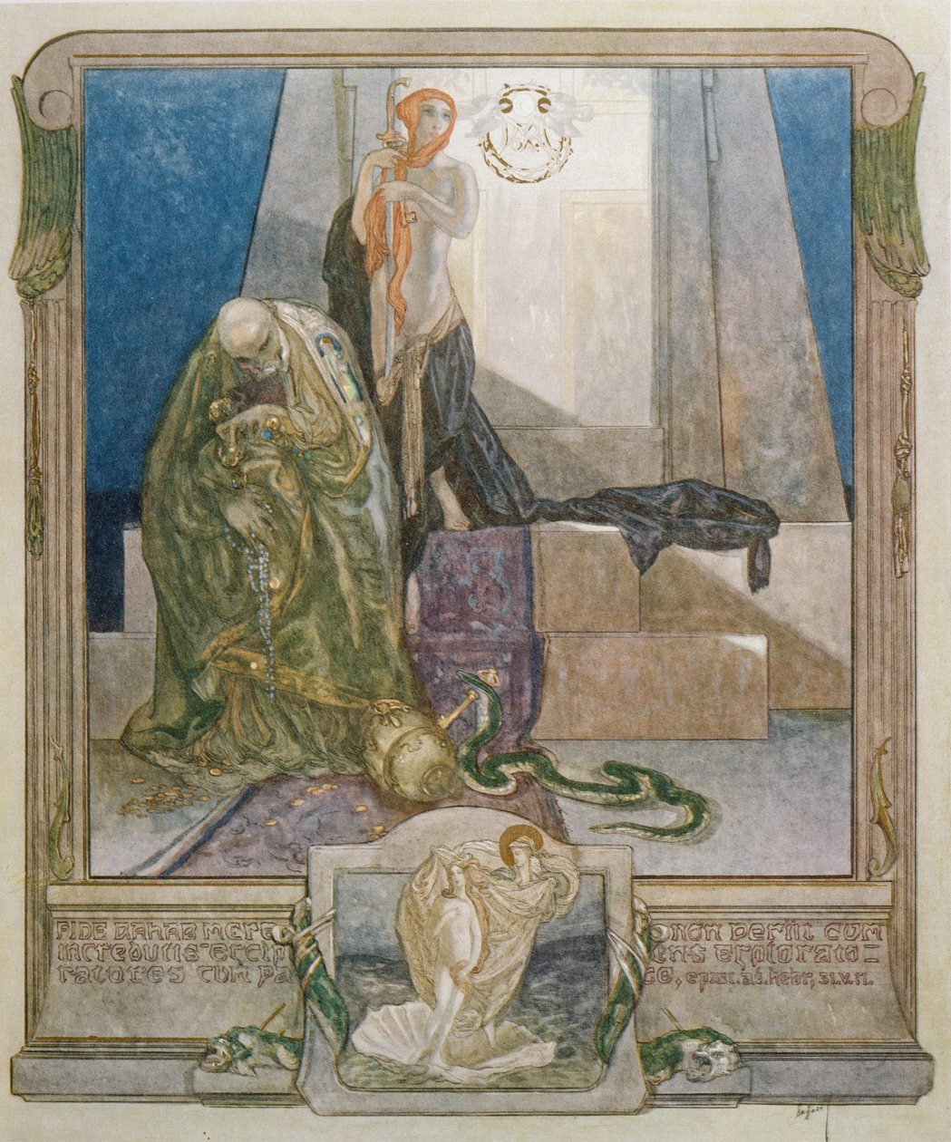 插图来自但丁的“神曲”，天堂，粤语九，1921年 作者 弗朗兹·冯·贝罗斯