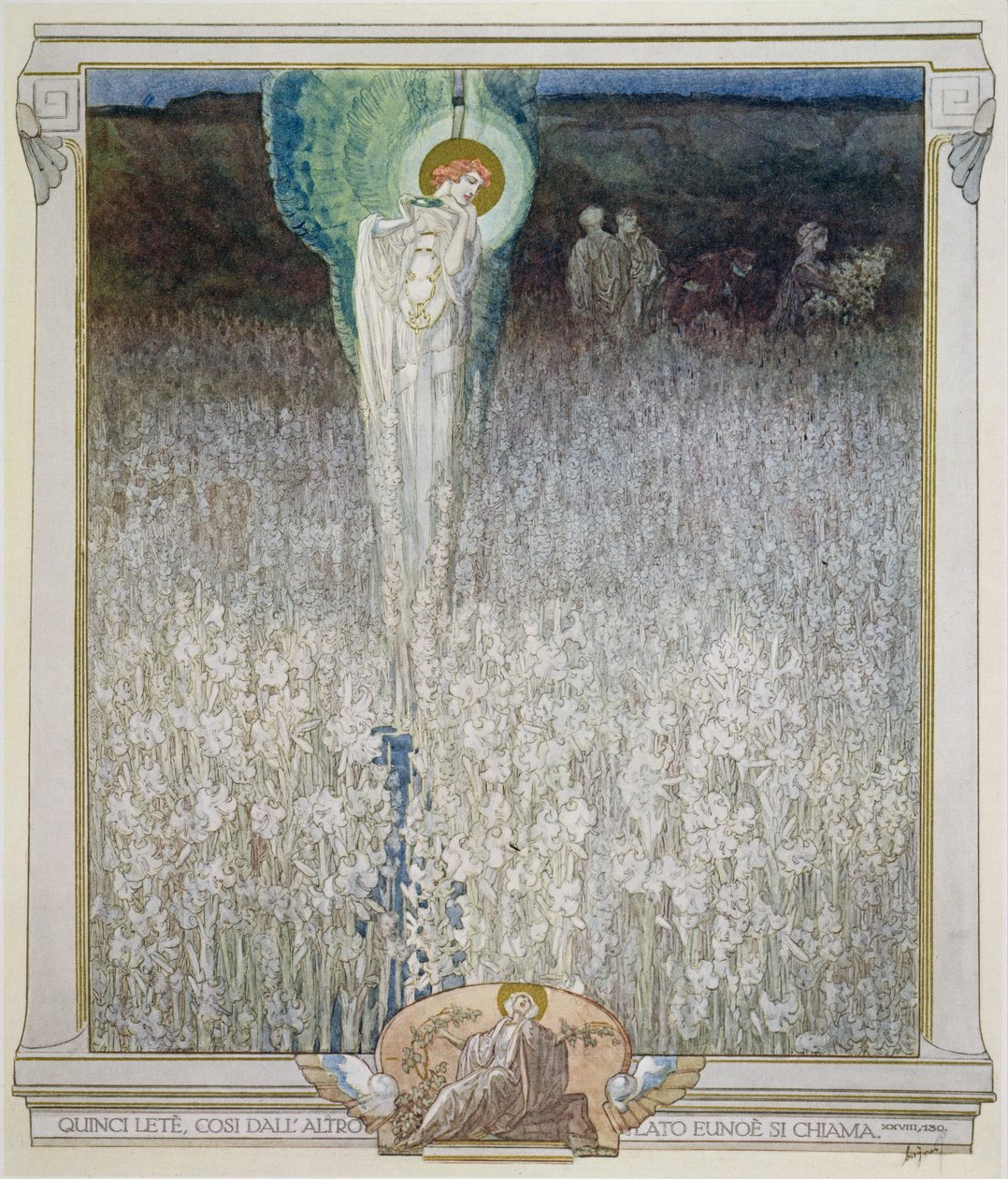 Dante&39;s&39;Divine Comedy&39;，Purgatory，Canto XXVIII：130，1921年的插图 作者 弗朗兹·冯·贝罗斯