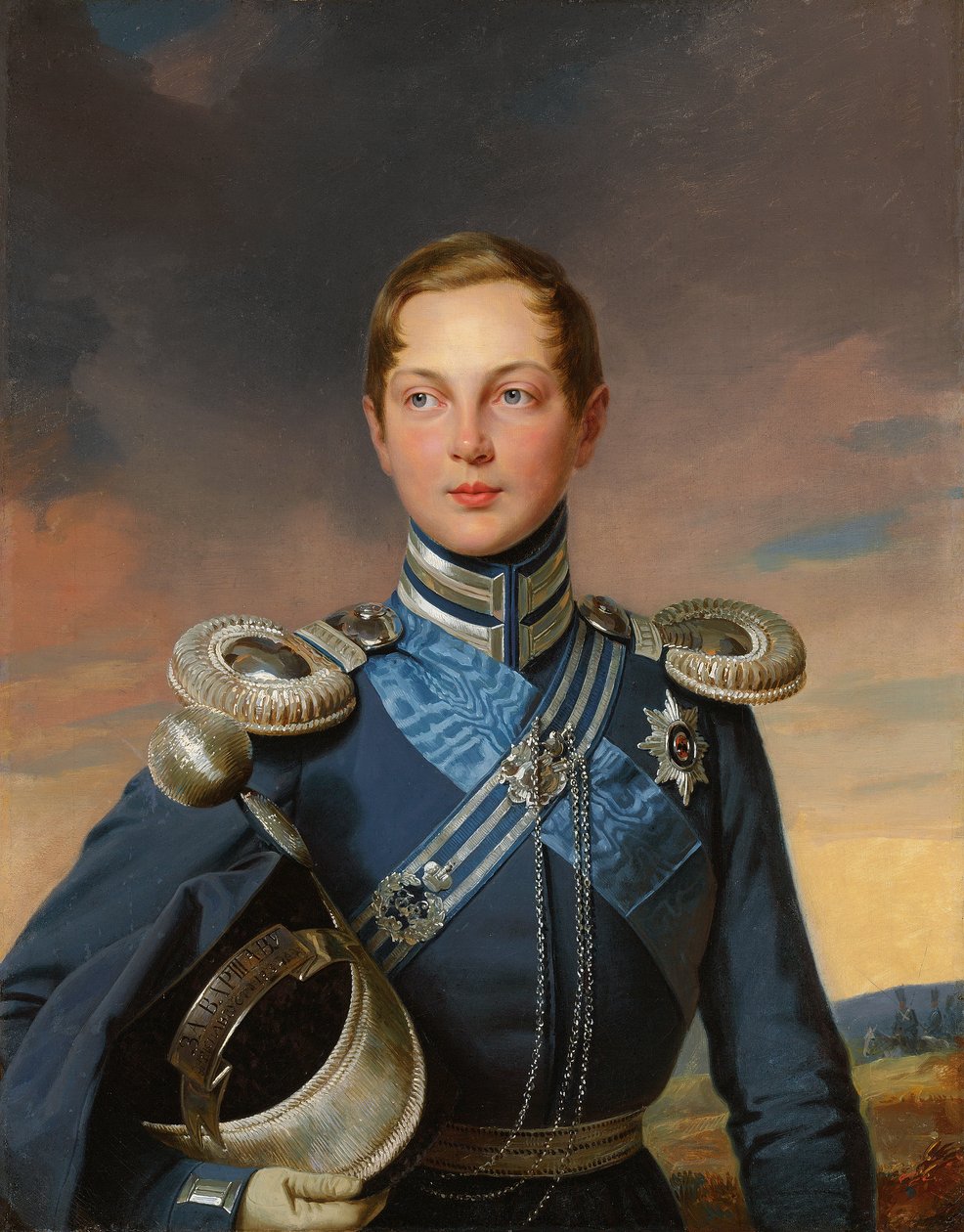 Tsesarevitch Alexander Nikolaevich 身着阿塔曼斯基哥萨克团制服的肖像（布面油画） 作者 弗朗兹（继）克鲁格