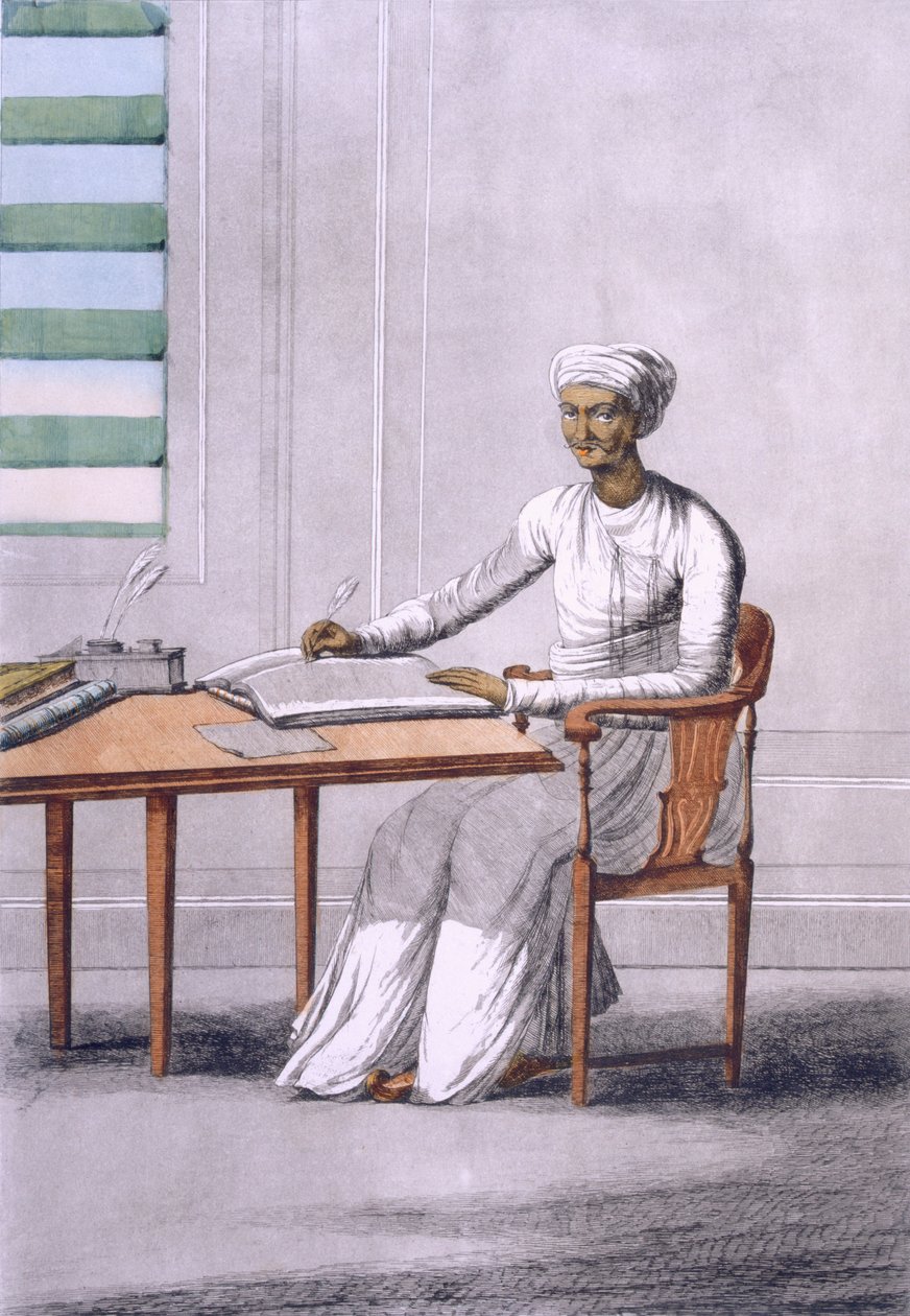 A causto clerkscribe, pub.1808-12. 作者 弗朗兹·巴尔萨扎（Franz Balthazar）Solvyns