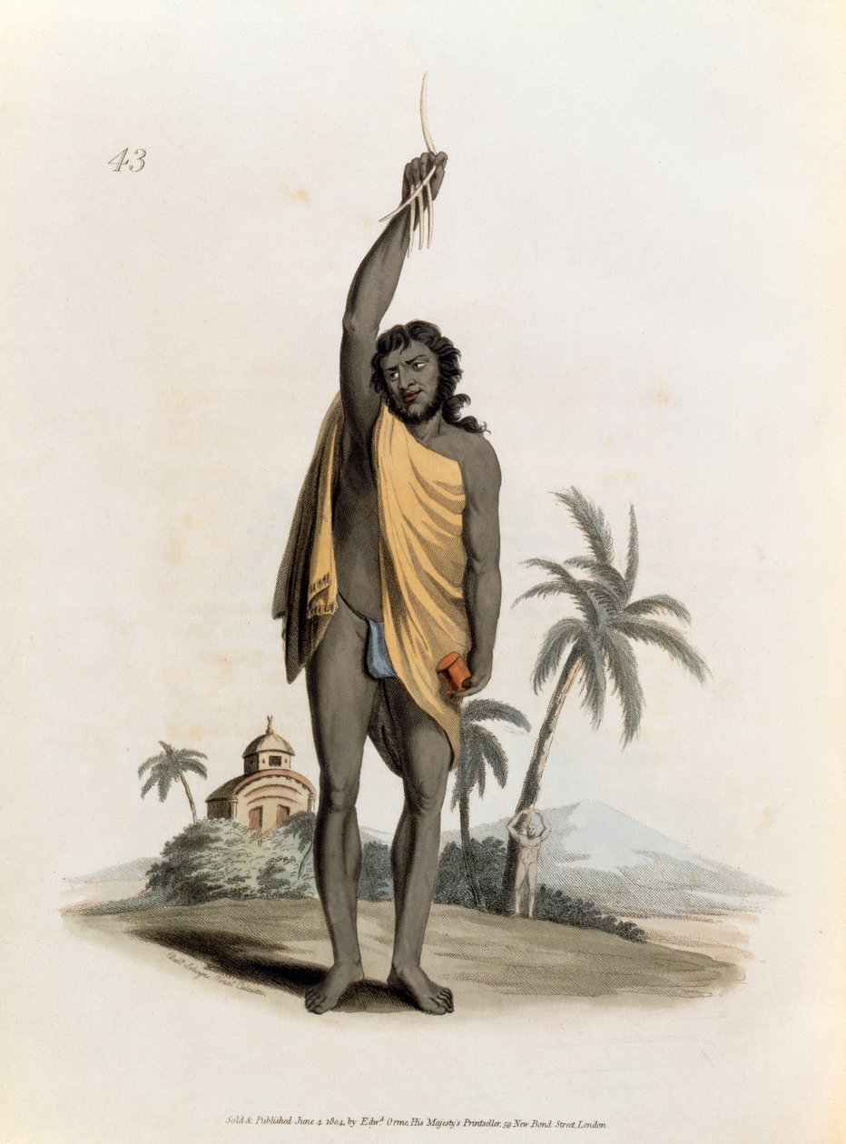 印度教牧师，酒吧。作者：Edward Orme，1804 作者 弗朗兹·巴尔萨扎（Franz Balthazar）Solvyns