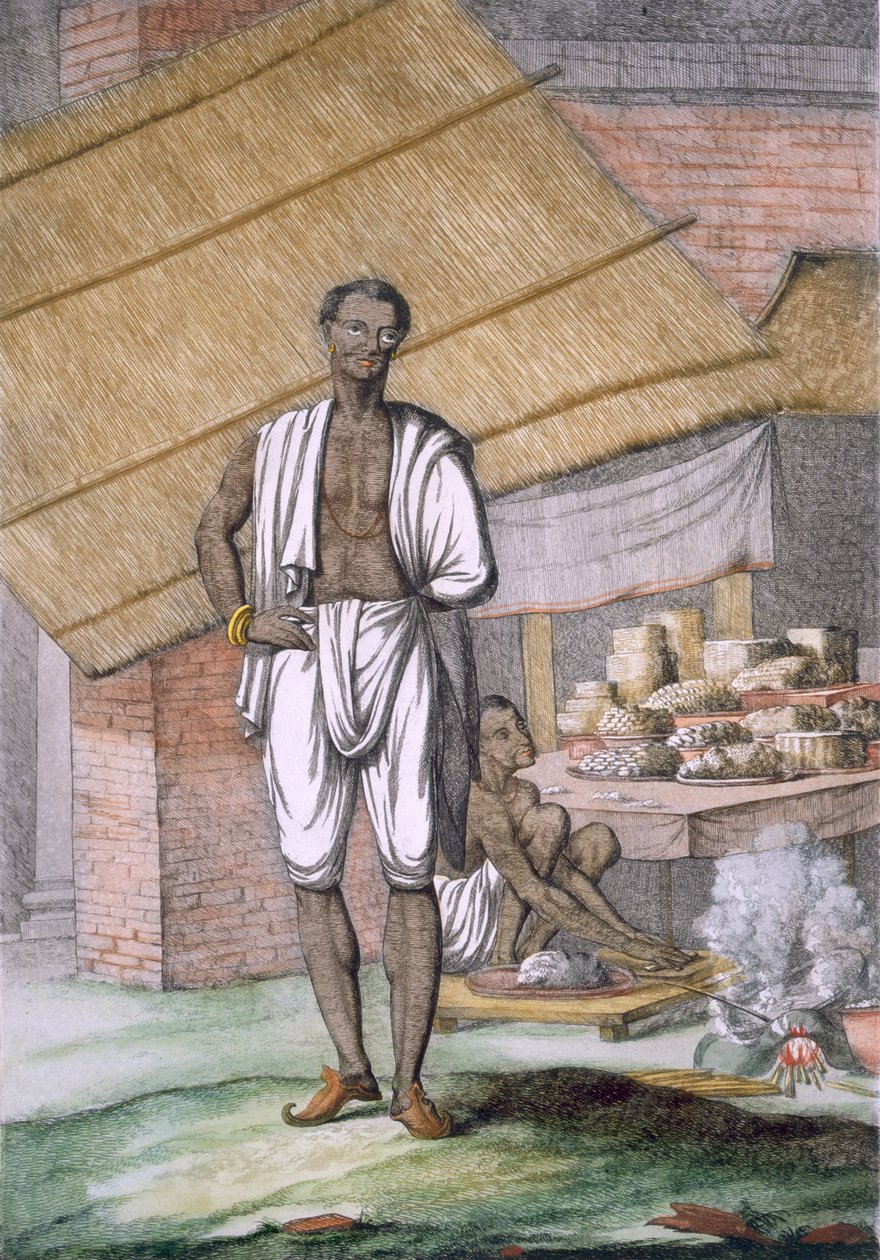&39;Houalouays&39;，制作或糕点烹饪，来自&39;印度教徒或他们的风俗和仪式的描述&39;，酒吧。 1808-12（彩色蚀刻） 作者 弗朗兹·巴尔萨扎（Franz Balthazar）Solvyns