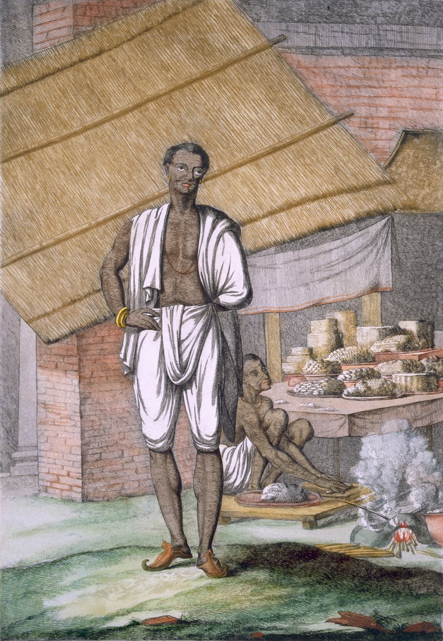 Houalouays"，一个糖果师或糕点师，出版。1808-12. 作者 弗朗兹·巴尔萨扎（Franz Balthazar）Solvyns
