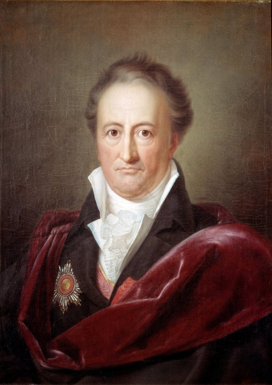 德国作家约翰·沃尔夫冈·歌德 (Johan Wolfgang Goethe, 1749 - 1832) 的肖像。 Franz Van Kugelgen (1772-1820) 的绘画 作者 弗朗兹·格哈德·冯·库格根