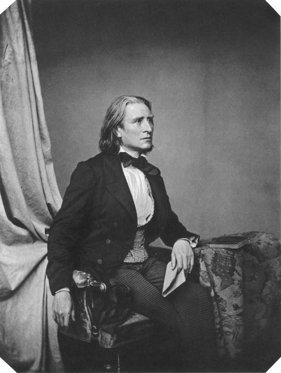 匈牙利作曲家兼钢琴家弗朗兹·李斯特（Franz Liszt），c1860年 作者 弗朗茨·汉夫斯坦格尔
