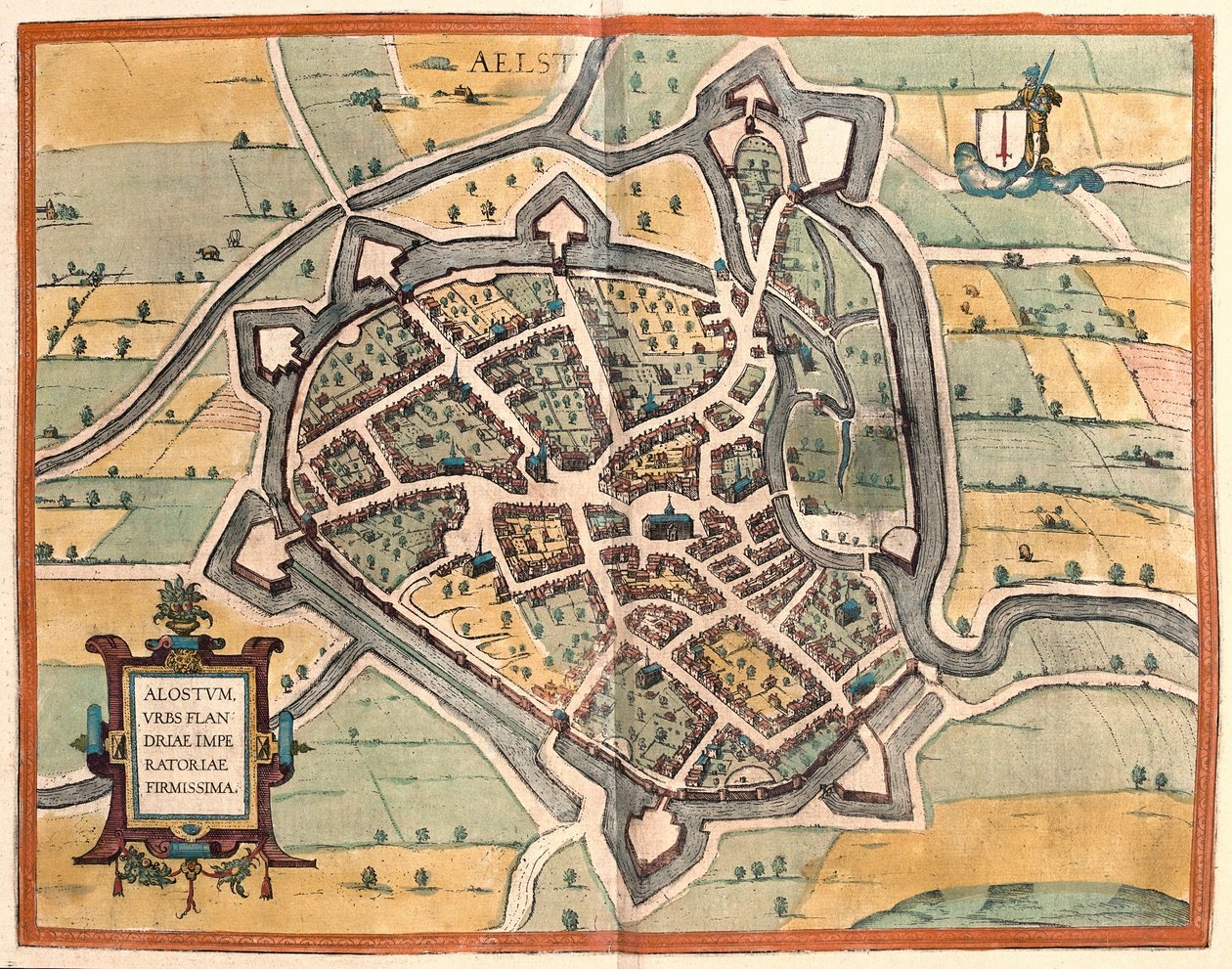 Aalst, Belgium (engraving 作者 弗朗兹·霍根伯格