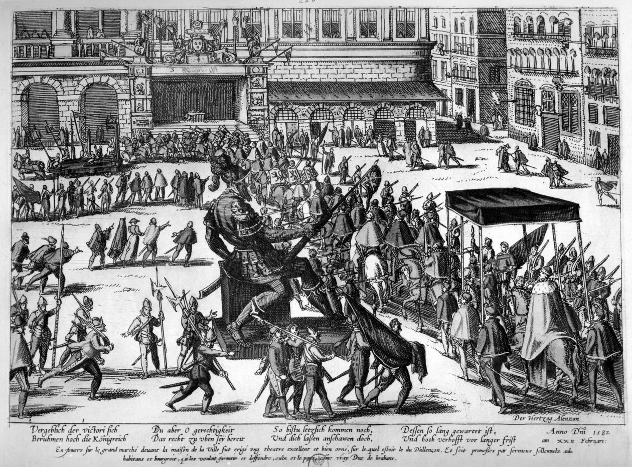1582年2月19日，安特卫普的Alencon公爵（1554-84）进入法国的Hercule Francois 作者 弗朗兹·霍根伯格