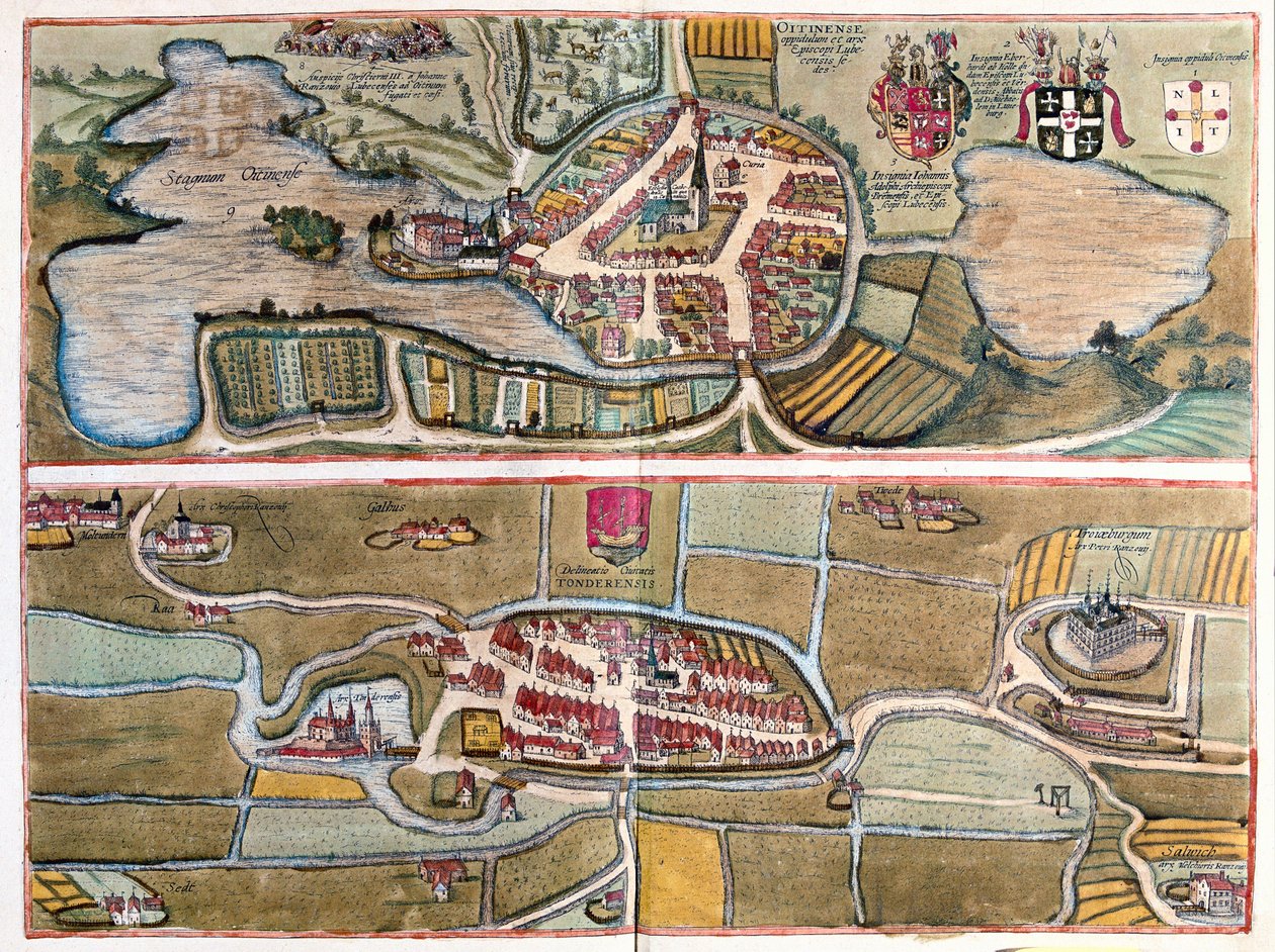 Eutin，德国和 Tonder，丹麦（雕刻 作者 弗朗兹·霍根伯格