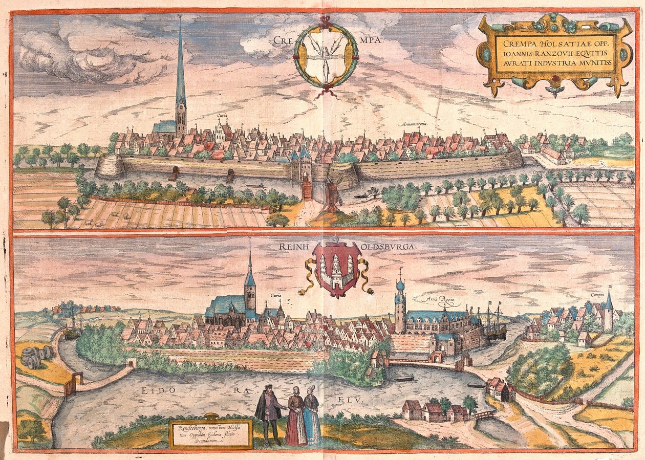 德国Krempe和Rendsburg（雕刻）。 作者 弗朗兹·霍根伯格