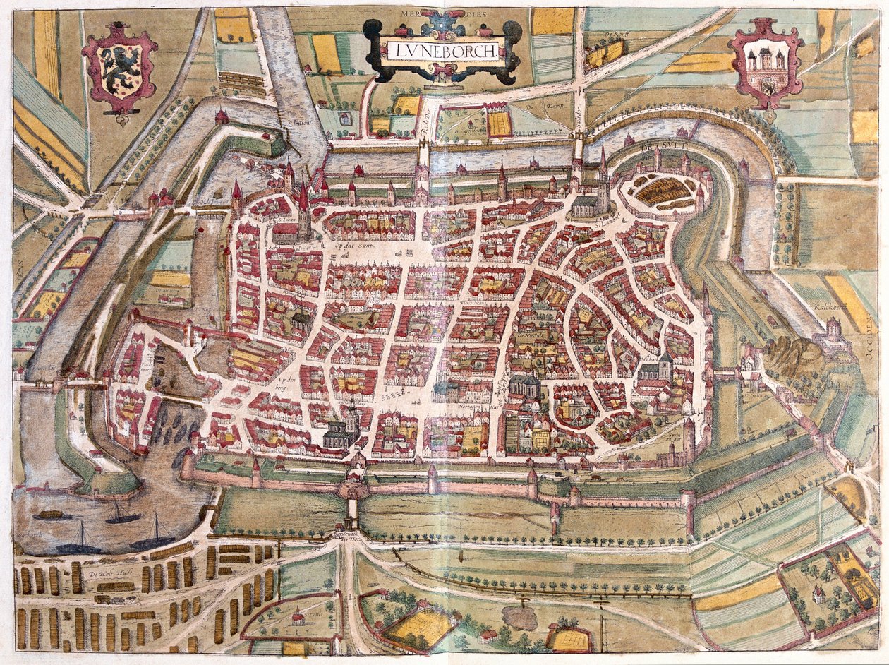 Luneborch, Germany (engraving 作者 弗朗兹·霍根伯格