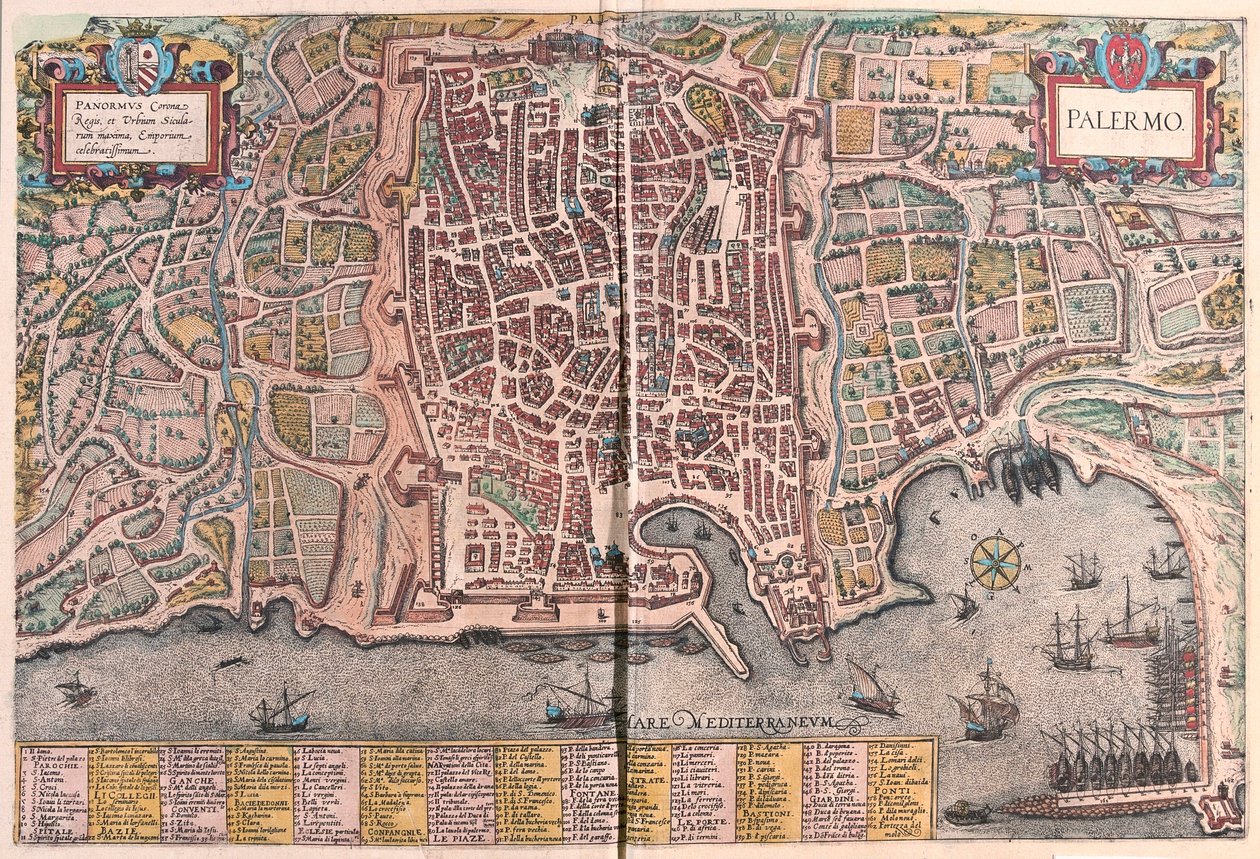 Palermo, Italy (engraving 作者 弗朗兹·霍根伯格