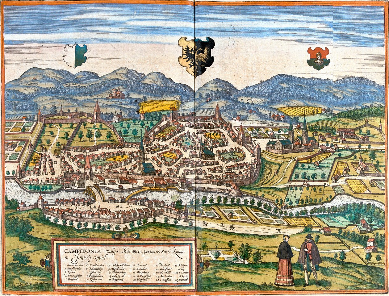 Plan of Kempten (Campidonia), Germany (etching 作者 弗朗兹·霍根伯格