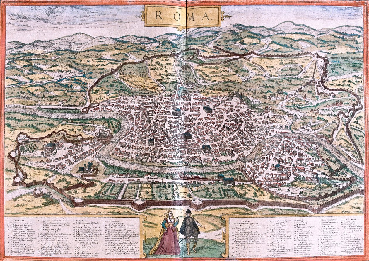意大利罗马（Roma）平面图（蚀刻版） 作者 弗朗兹·霍根伯格