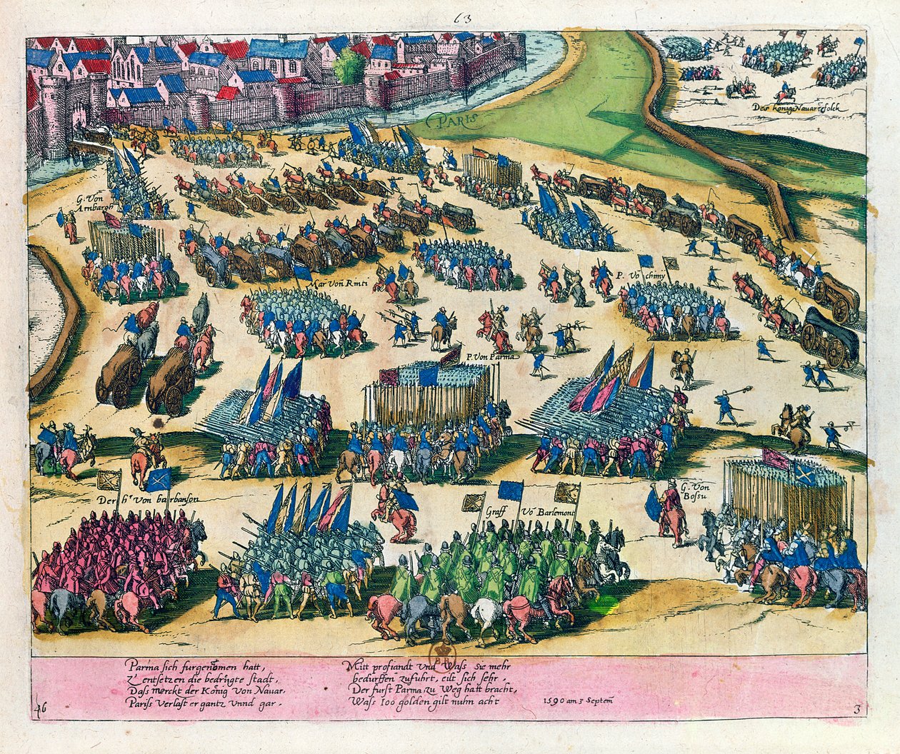 帕尔马公爵在1590年解除了巴黎对亨利四世势力的围攻 作者 弗朗兹·霍根伯格