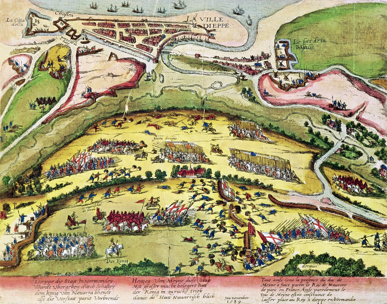 迪耶普围困于1589年，1589-92 作者 弗朗兹·霍根伯格