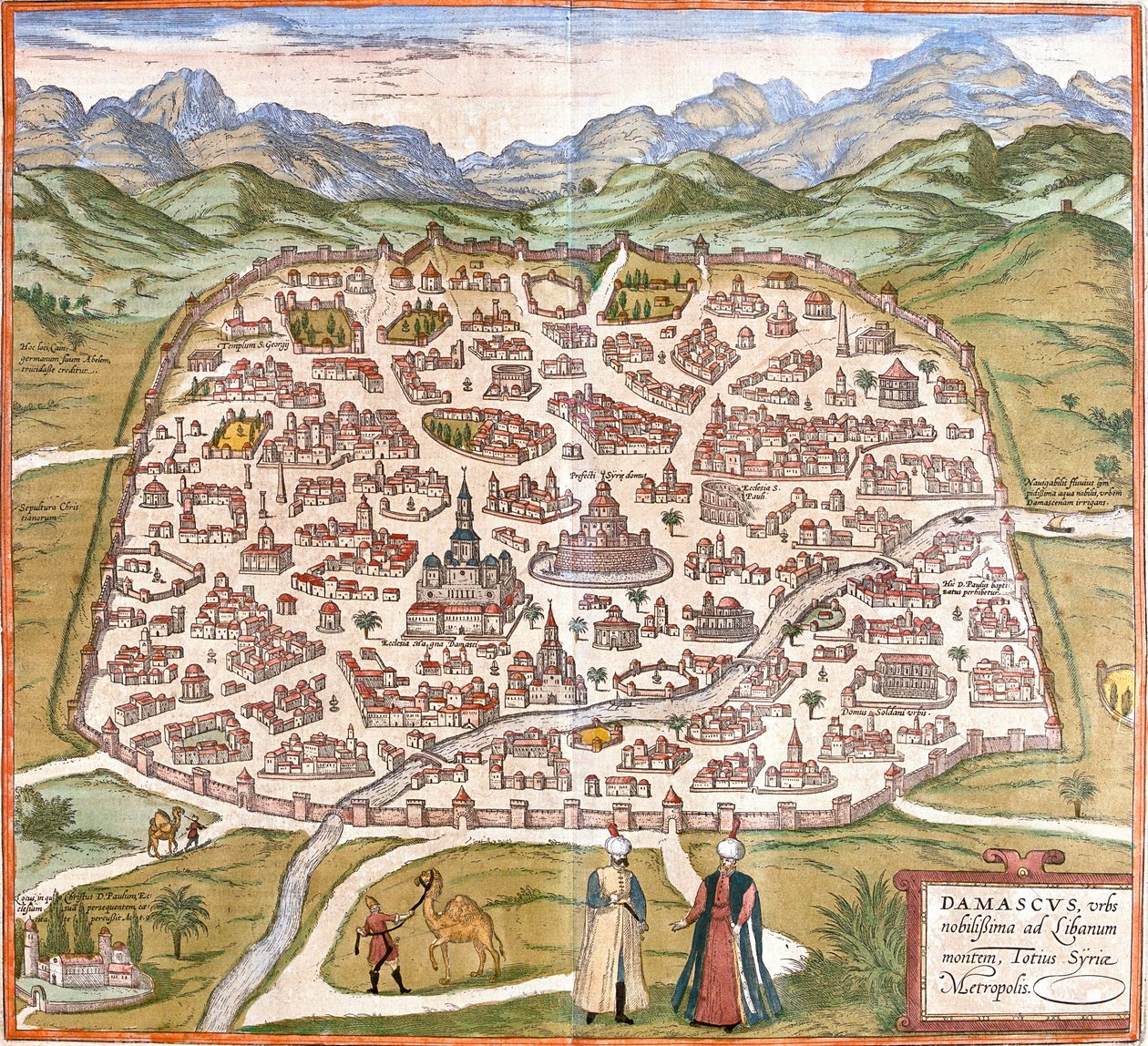 View of Damascus (Damascus), Syria (etching 作者 弗朗兹·霍根伯格