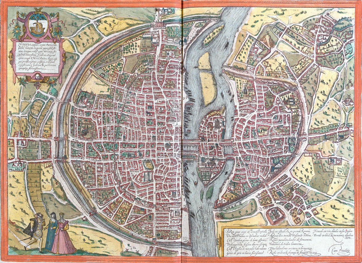 法国巴黎 (Lutetia) 景观（蚀刻版） 作者 弗朗兹·霍根伯格