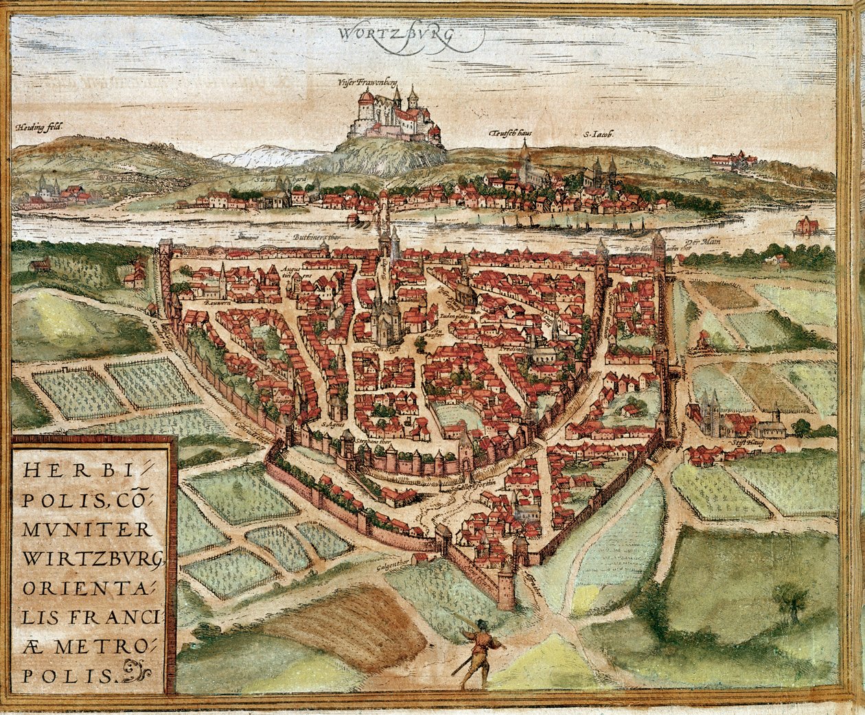 Wurzburg - Germany (engraving 作者 弗朗兹·霍根伯格