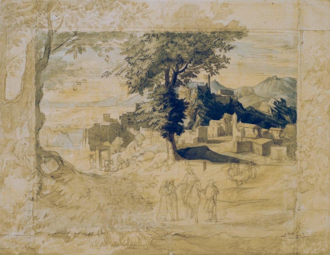 意大利风景画与工作人员形象 作者 弗兰茨角质