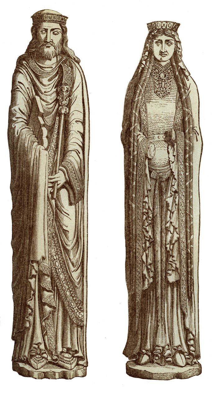 克洛维斯一世和克洛蒂尔德他的妻子，十二世纪，1870年 作者 弗朗兹·凯勒霍芬