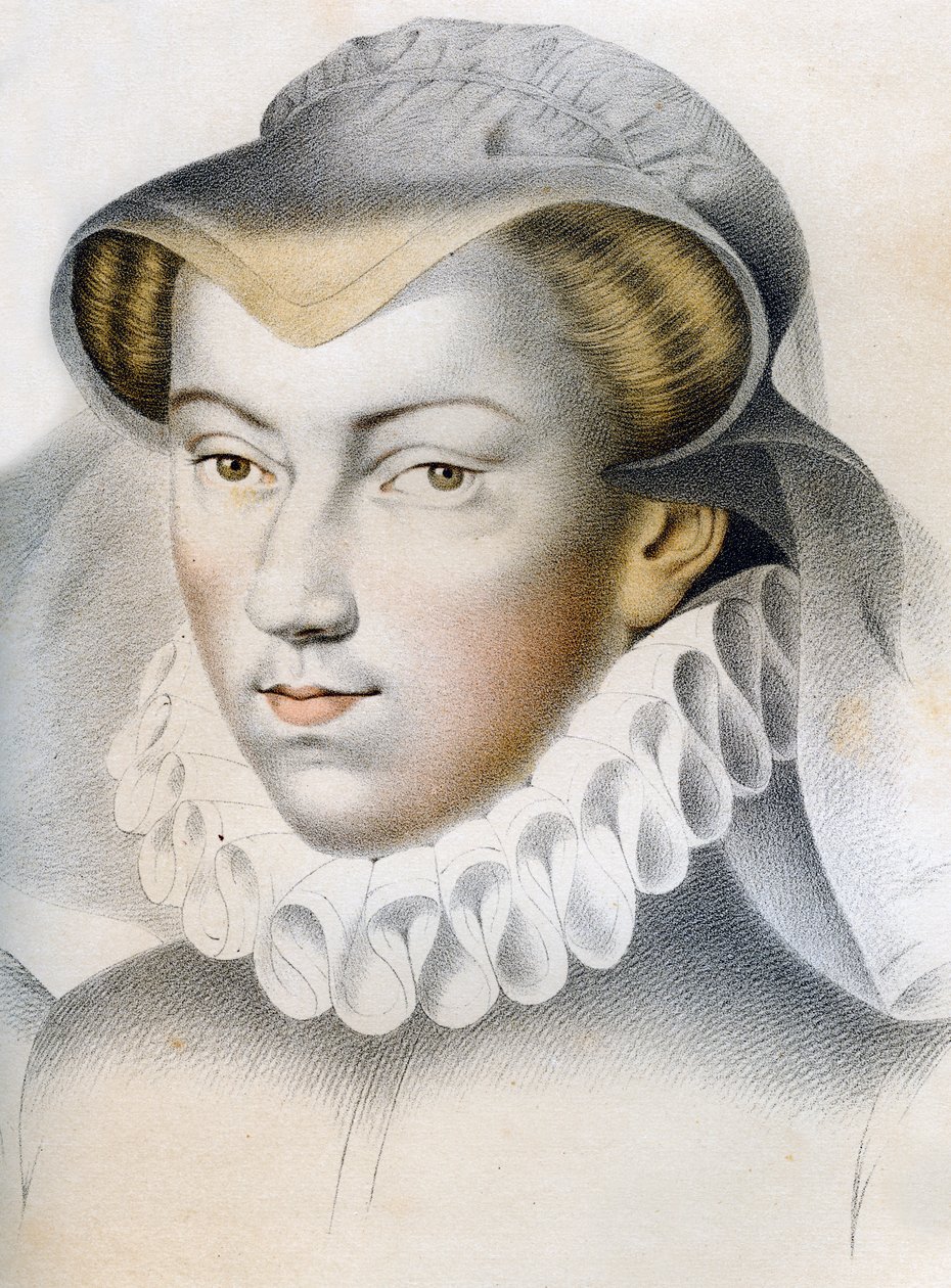 洛林·沃德蒙特（Lorraine-Vaudémont）的路易丝（Louise）1553-1601，16世纪1849年。 作者 弗朗兹·凯勒霍芬