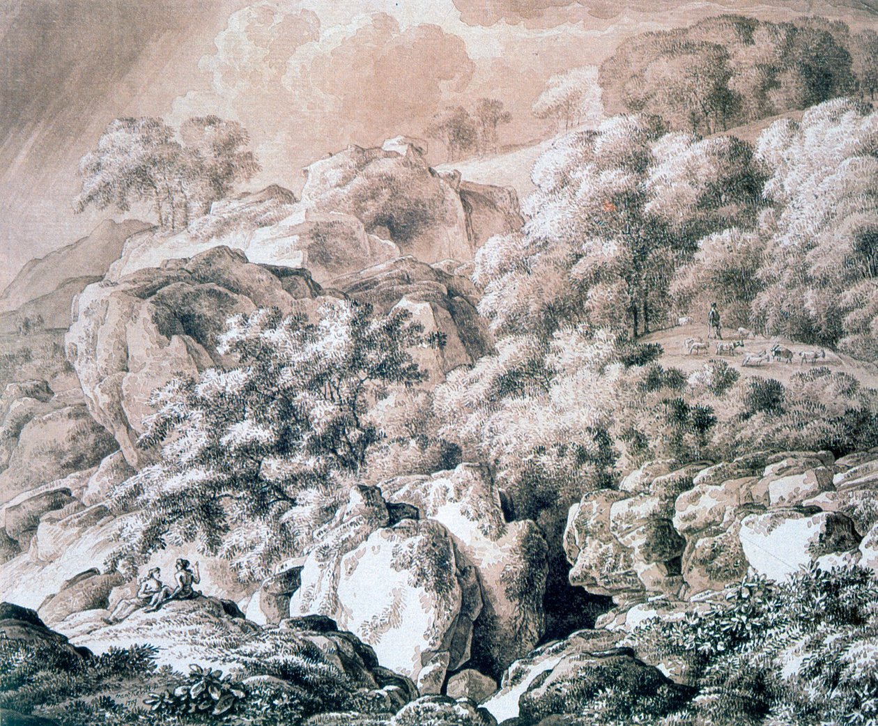 森林景观，1799年 作者 弗朗兹·科贝尔（Franz Kobell）
