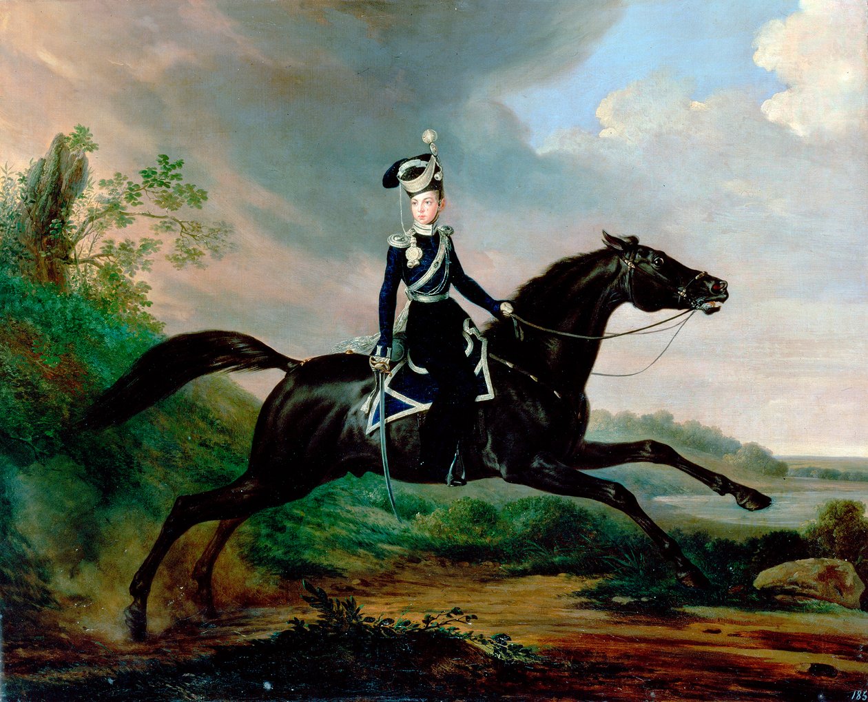 亚历山大-尼古拉耶维奇大王子的马术肖像》，1818-1881，1832。   作者 弗朗兹·克鲁格（Franz Kruguer）