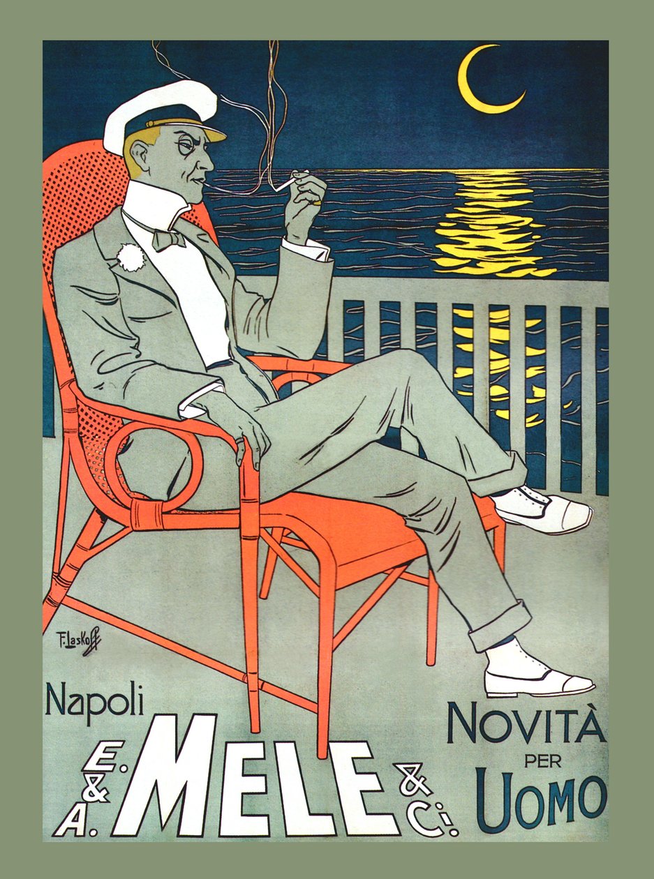 Lounging in Mele Fashion & Under a Crescent Moon, beg of 1900s (poster) 作者 弗朗兹·拉斯科夫（Franz Laskoff）