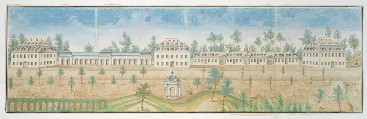 Wilhelmsbad（wc和铅笔在纸上） 作者 弗朗兹·路德维希·坎克林