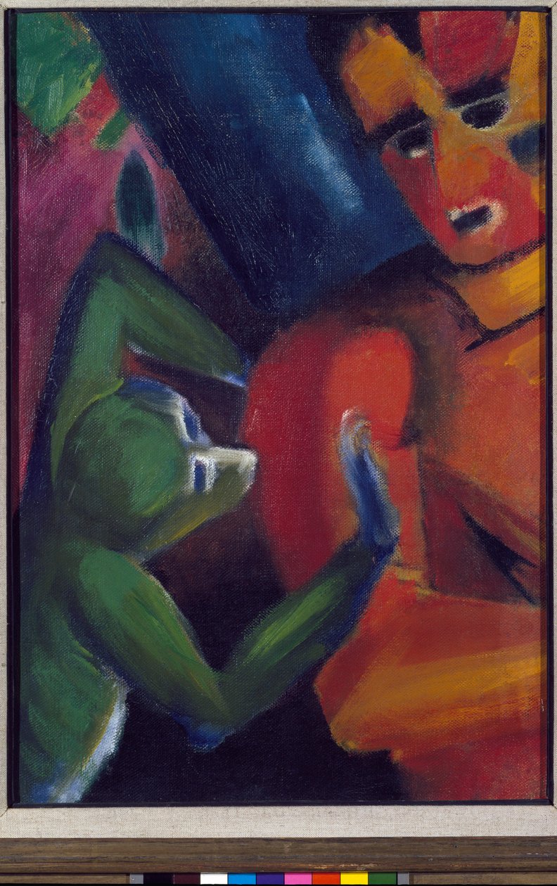一个男人和一只小猴子 作者 弗朗兹·马克（Franz Marc）