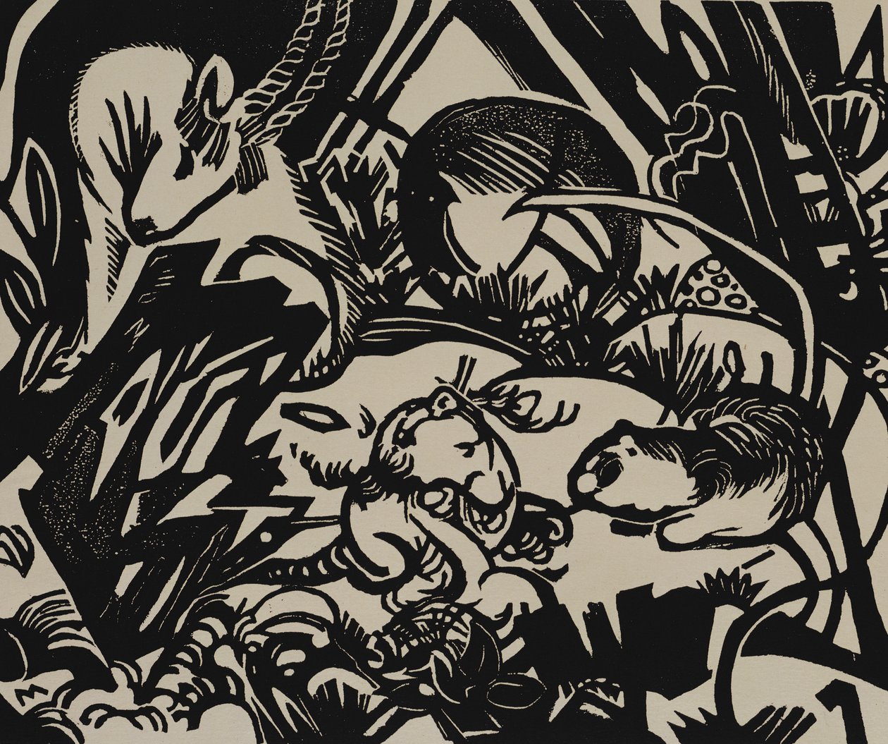 动物传说（木刻） 作者 弗朗兹·马克（Franz Marc）