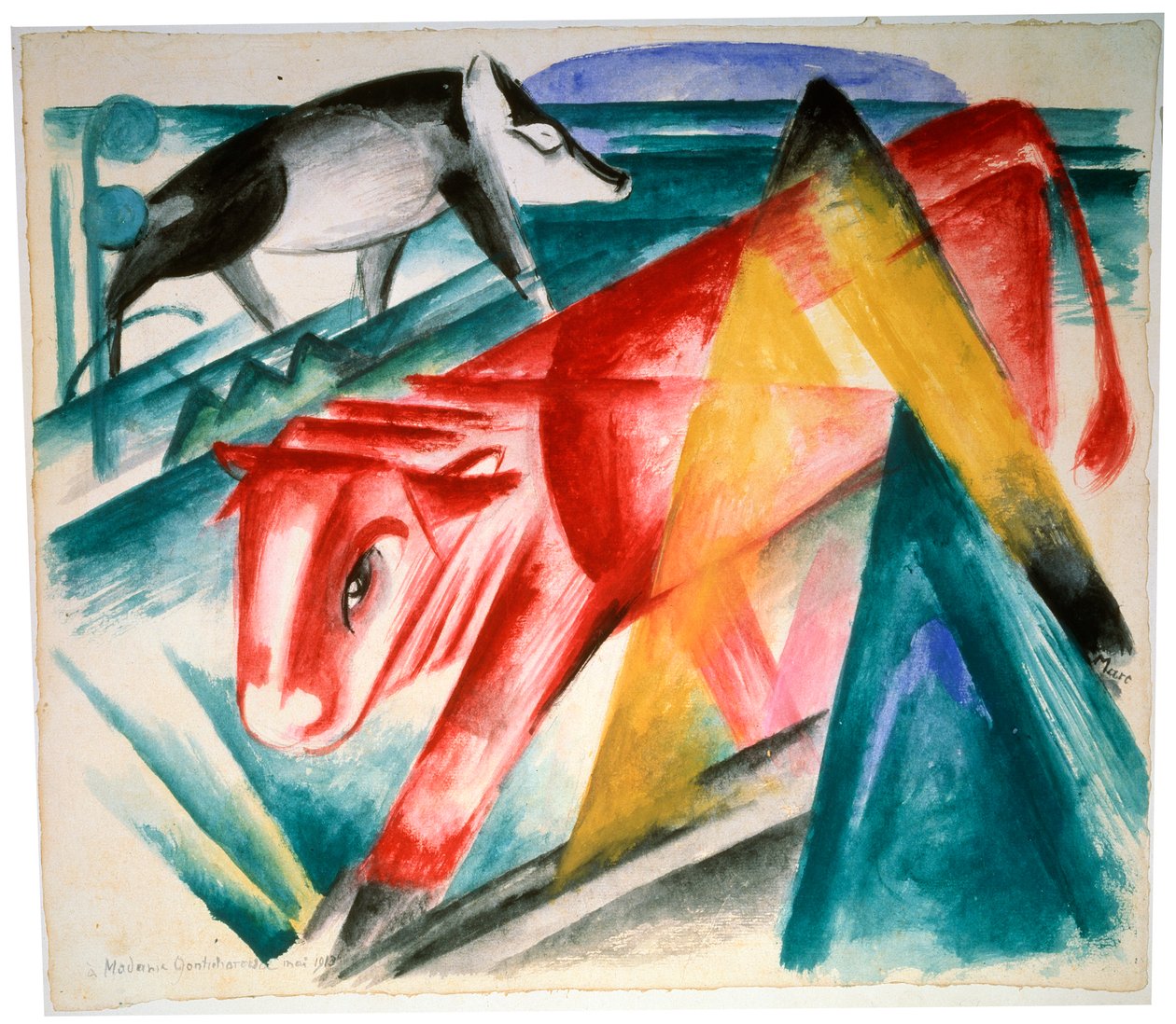 动物，1912-1913年。 作者 弗朗兹·马克（Franz Marc）