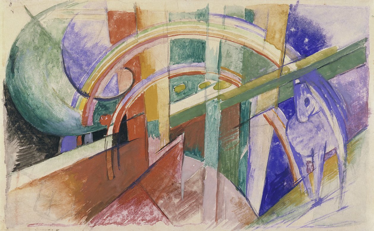 彩虹蓝马 作者 弗朗兹·马克（Franz Marc）