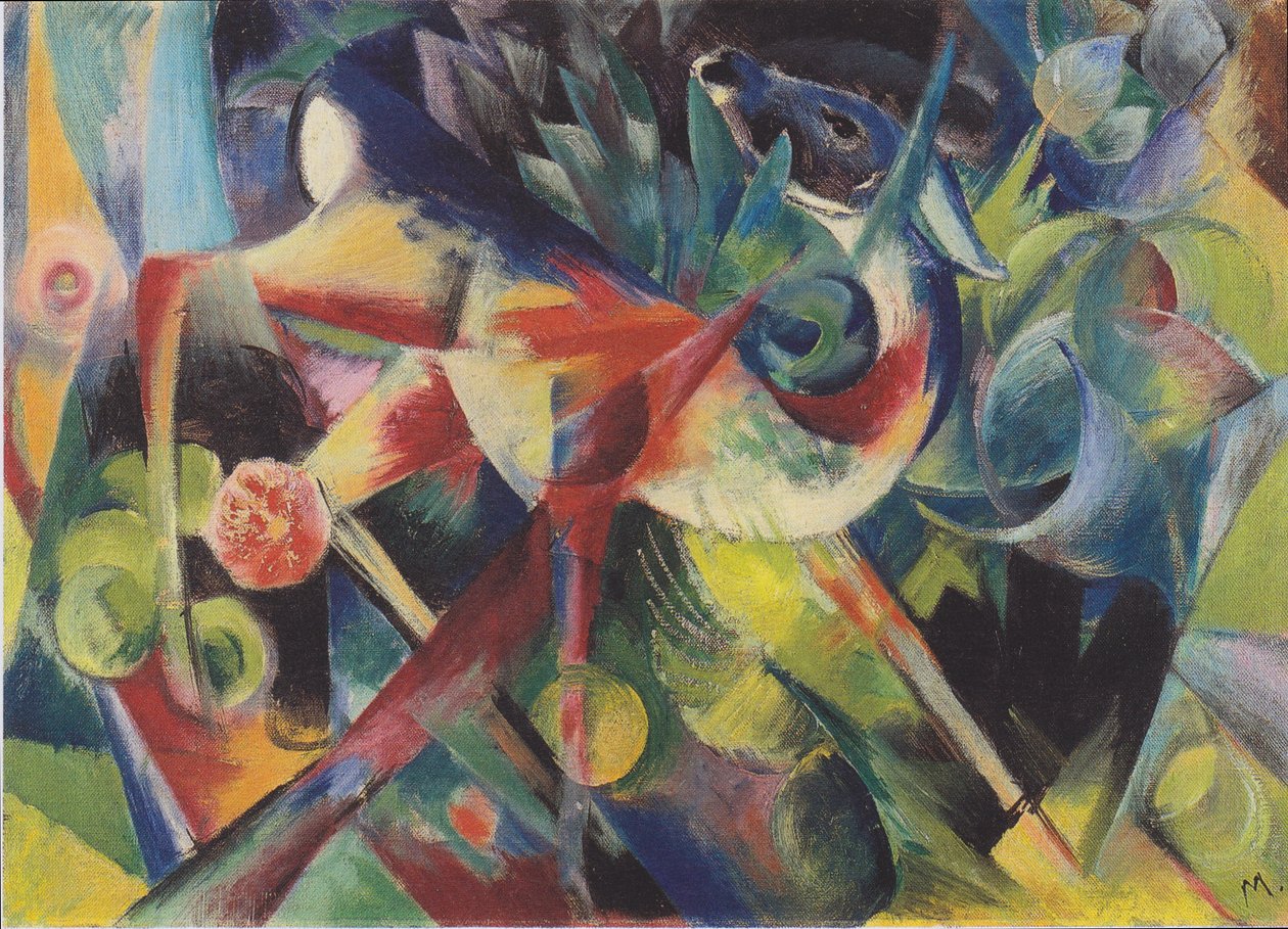 花圃中的鹿 作者 弗朗兹·马克（Franz Marc）