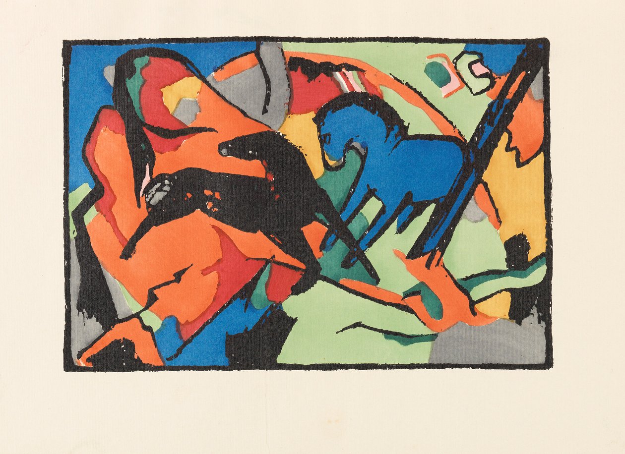蓝骑士》 《蓝骑士》，1914年。 作者 弗朗兹·马克（Franz Marc）