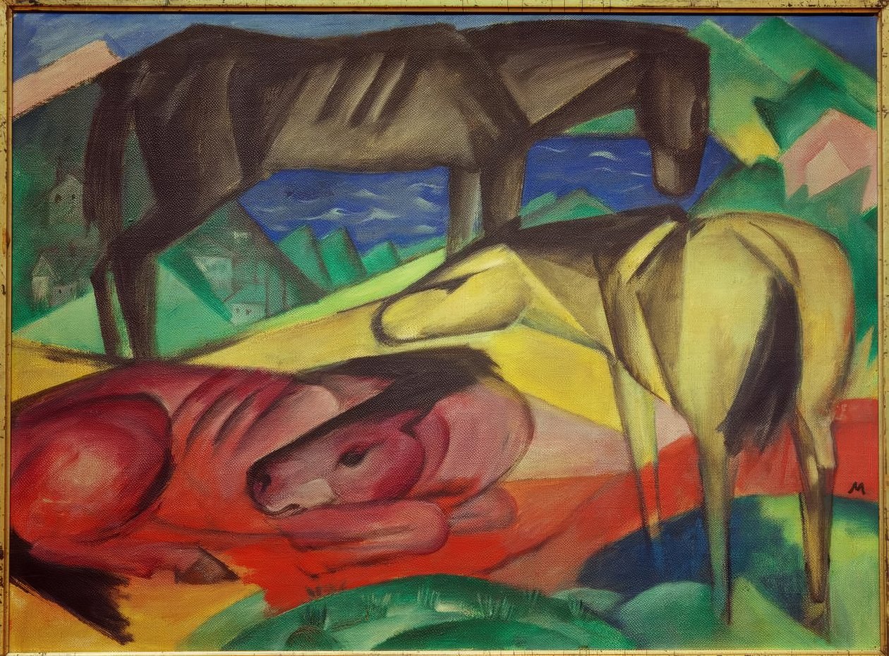 三匹马二 作者 弗朗兹·马克（Franz Marc）